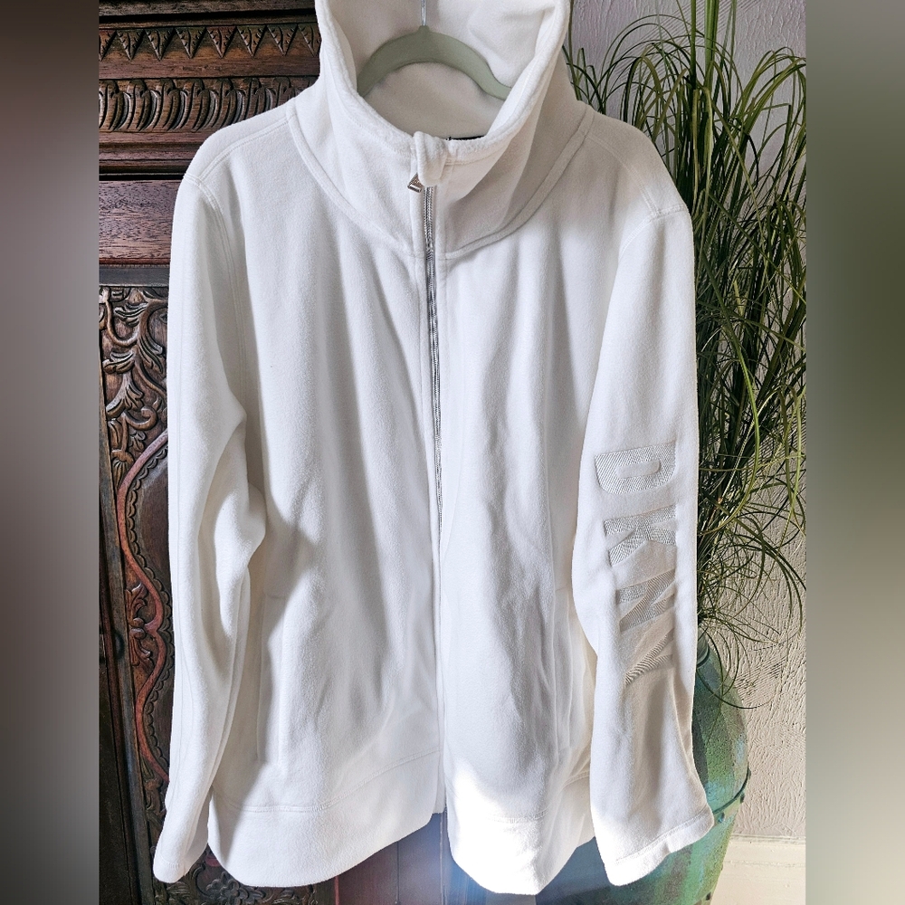 NWT DKNY SPORT Long Sleeve White Hoodie 1X